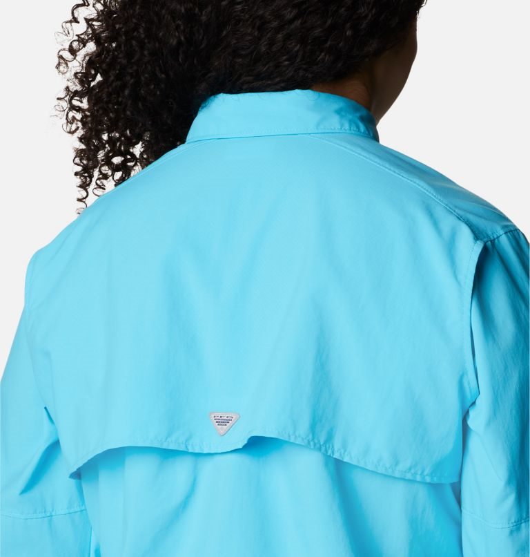 Women's Columbia PFG Bahama Long Sleeve Shirts Turquoise | Plus Size CA-MC6A3